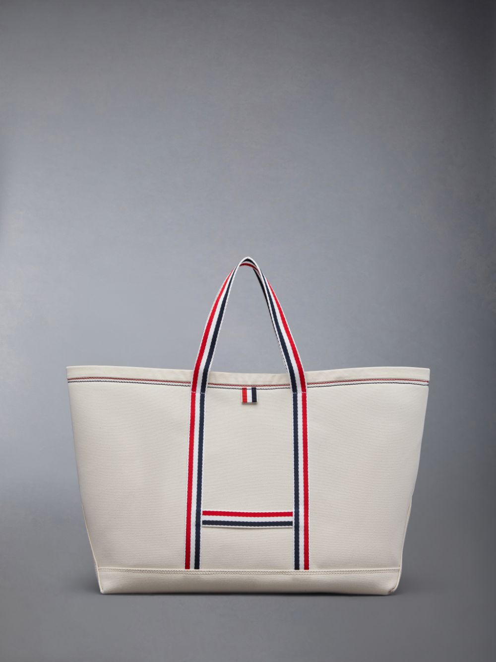 Thom Browne Canvas Stripe Medium Tool Tragetaschen Damen Weiß | SQP51X27243