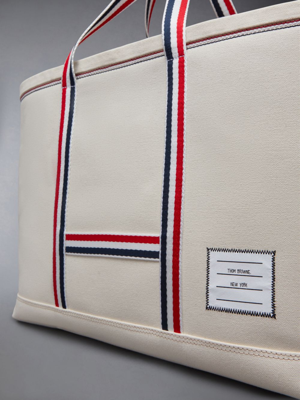 Thom Browne Canvas Stripe Medium Tool Tragetaschen Damen Weiß | SQP51X27243
