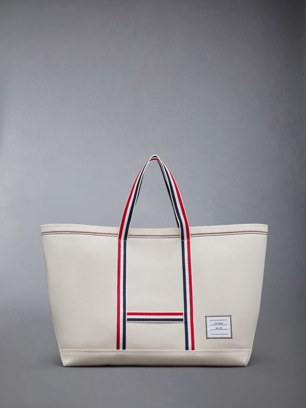 Thom Browne Canvas Stripe Medium Tool Tragetaschen Damen Weiß | SQP51X27243