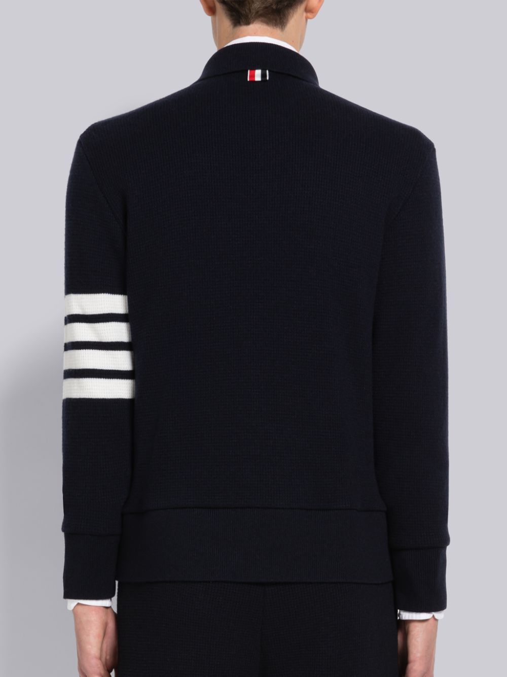 Thom Browne Cashmere Waffle 4-Bar Jacket Strickjacke Herren Blau | NLP73S99344