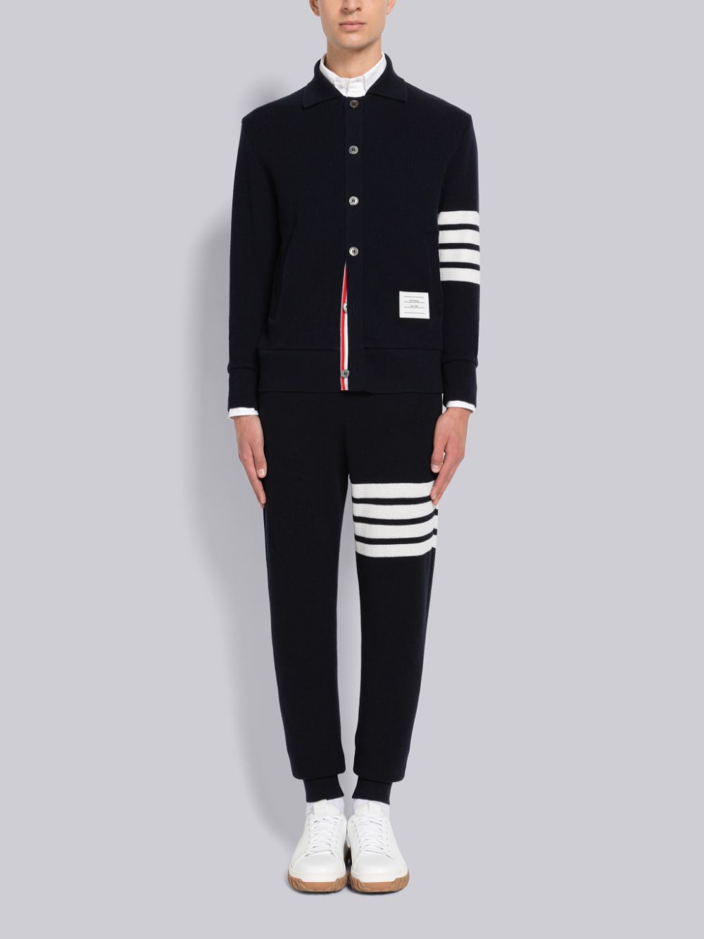 Thom Browne Cashmere Waffle 4-Bar Jacket Strickjacke Herren Blau | NLP73S99344