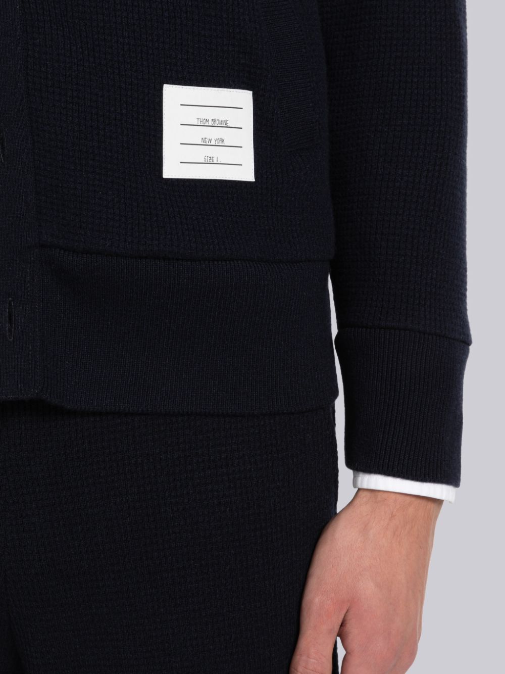 Thom Browne Cashmere Waffle 4-Bar Jacket Strickjacke Herren Blau | NLP73S99344