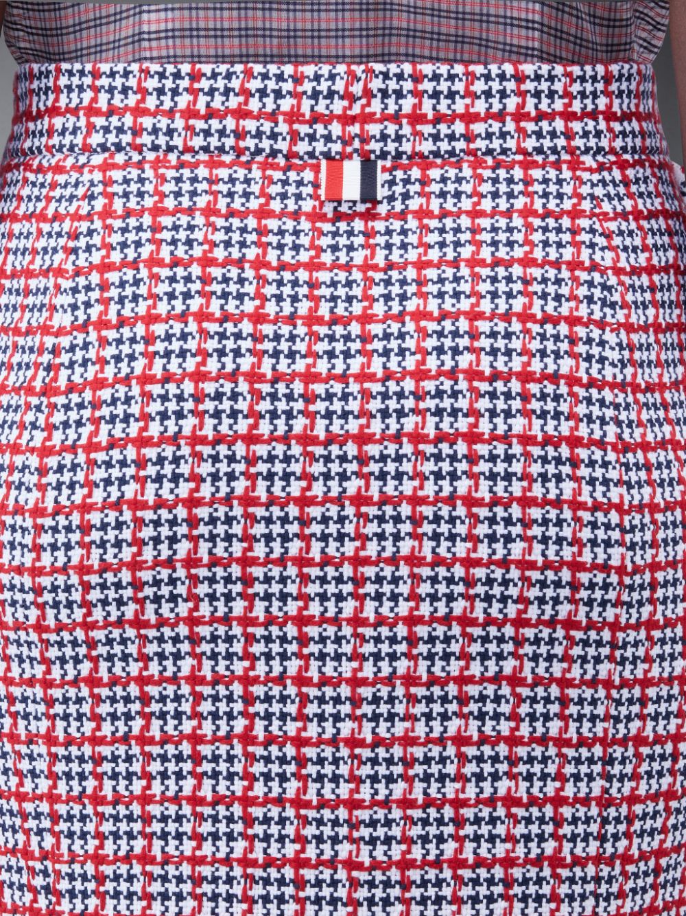 Thom Browne Check Summer Tweed Fray Maxi Low Rise Pencil Röcke Damen Weiß | JKR18L42271