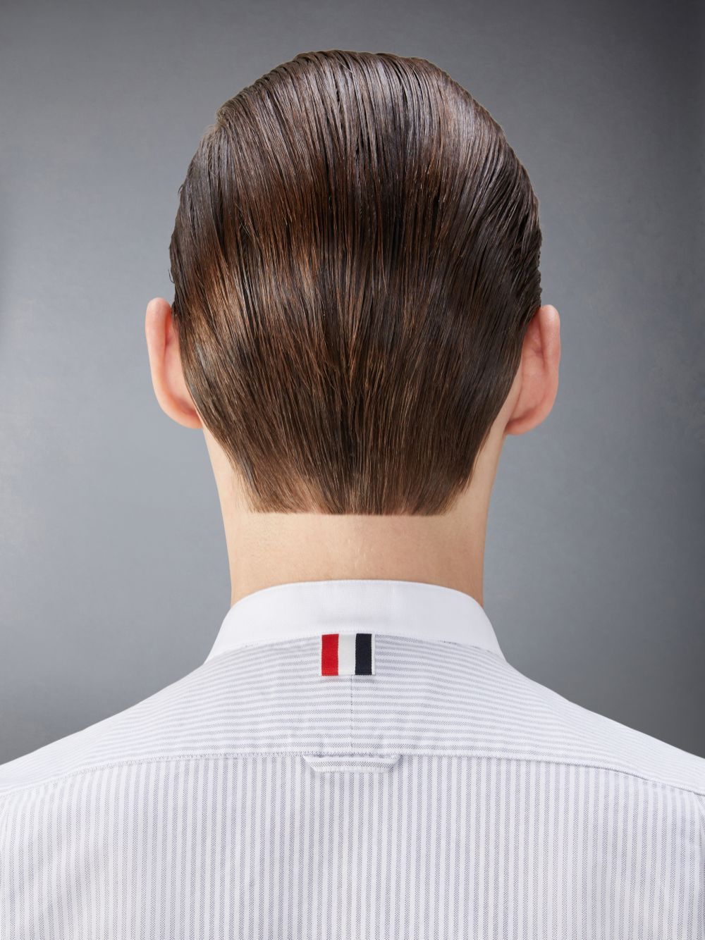 Thom Browne Classic Cotton Band Collar Hemd Herren Grau | QHU54A42363