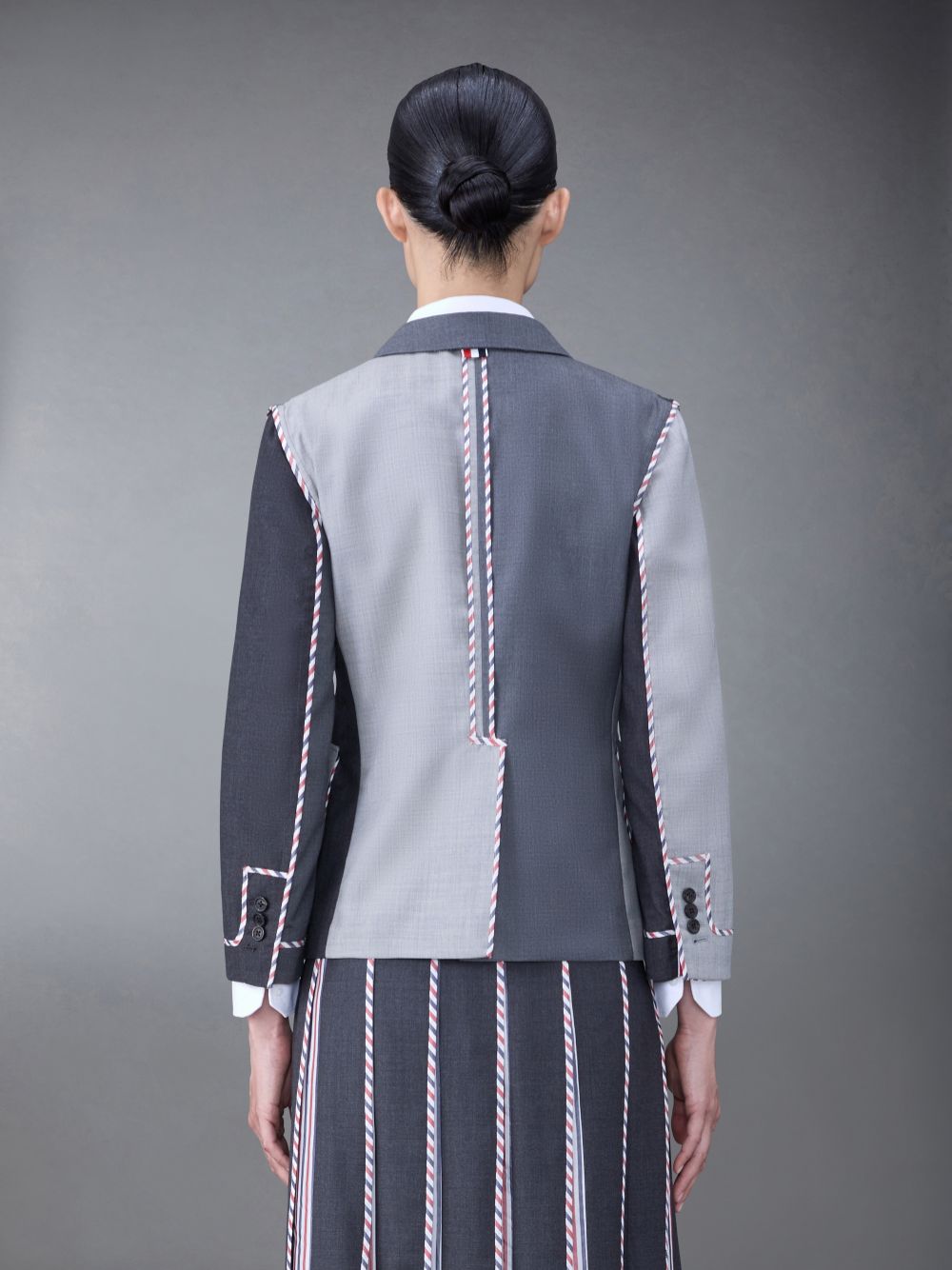 Thom Browne Classic Funmix Twill Sportcoat Mäntel Damen Grau | WTU26W24882