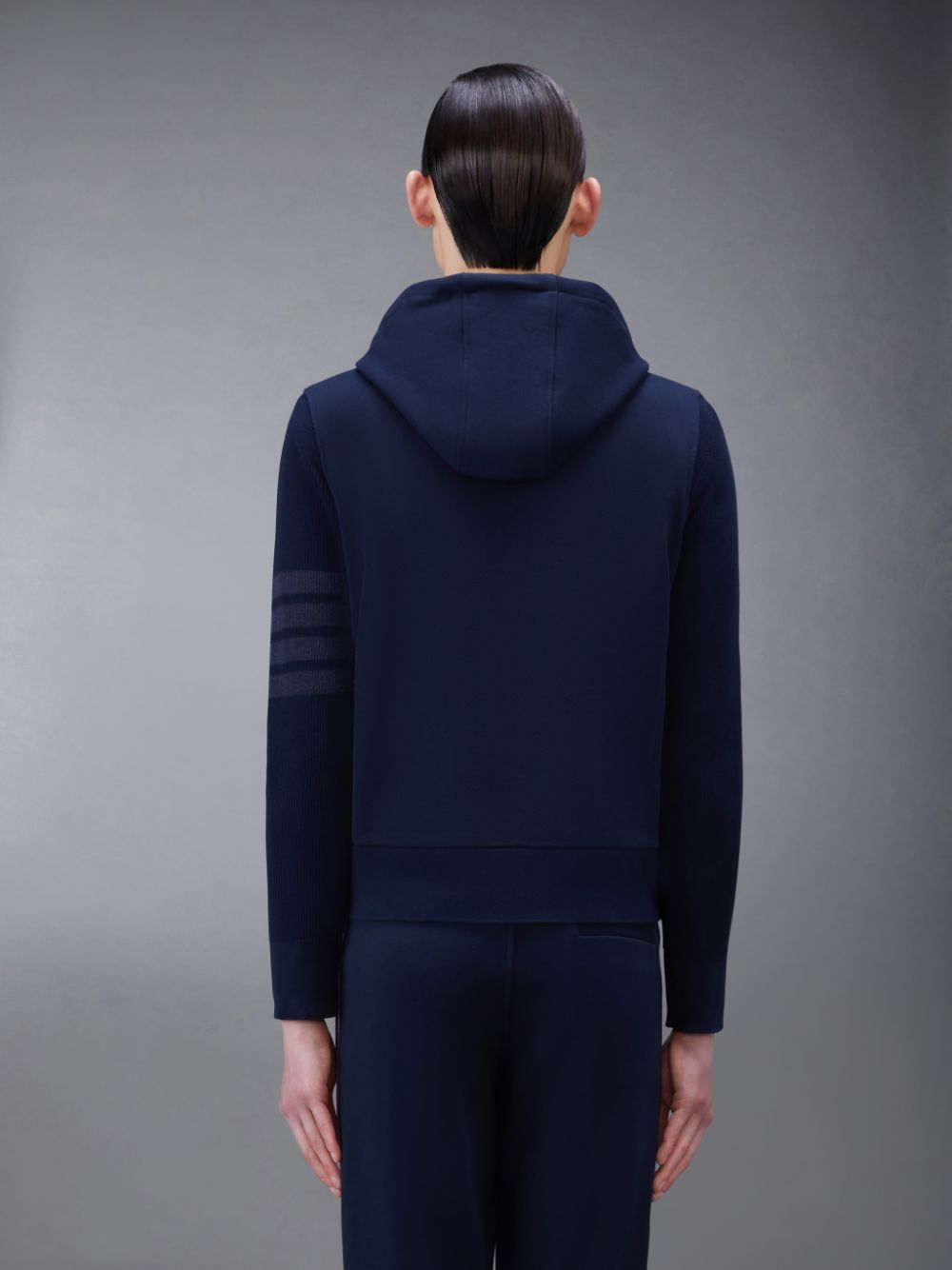 Thom Browne Classic Loopback 4-Bar Hoodie Herren Blau | MMH13K34314