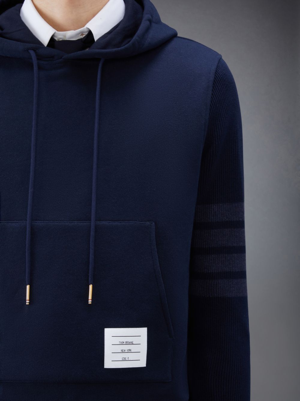 Thom Browne Classic Loopback 4-Bar Hoodie Herren Blau | MMH13K34314