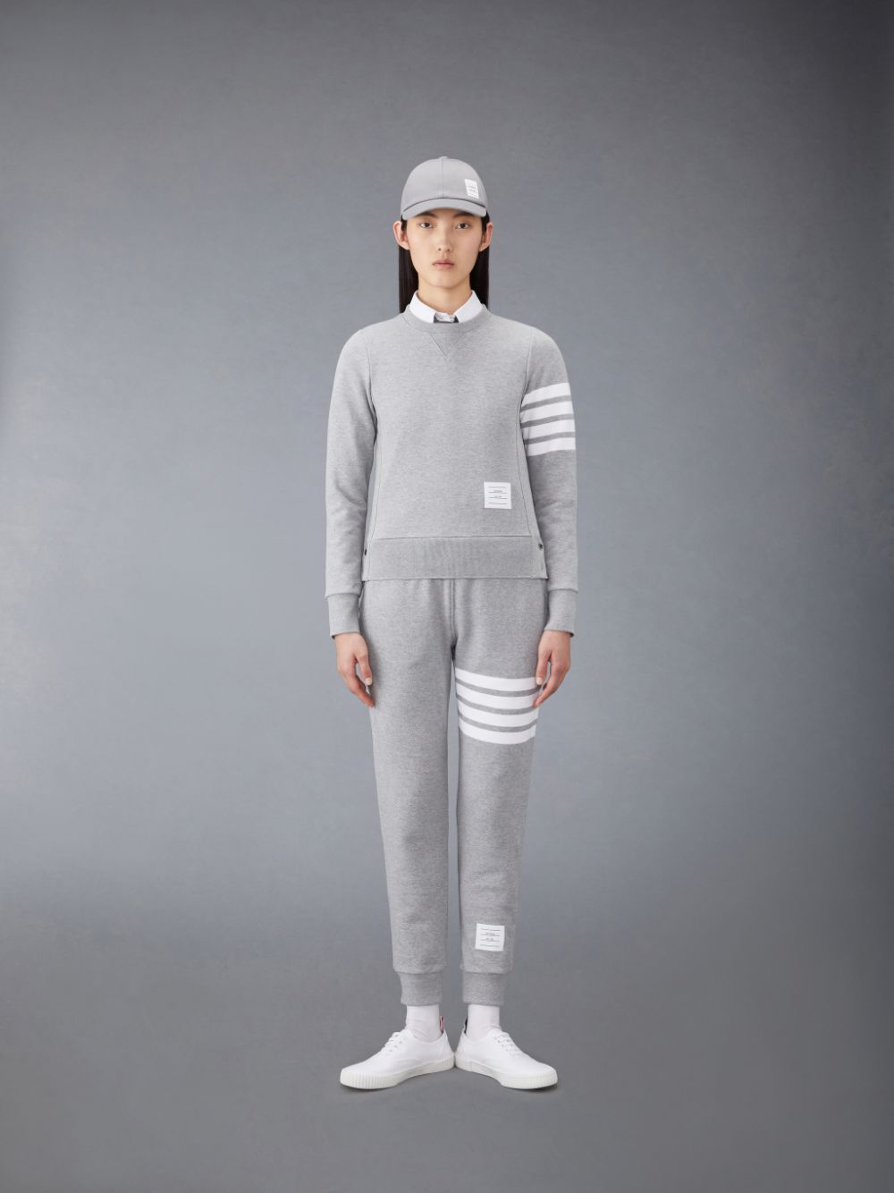 Thom Browne Classic Loopback 4-Bar Sweatshirts Damen Grau | POQ69T94816
