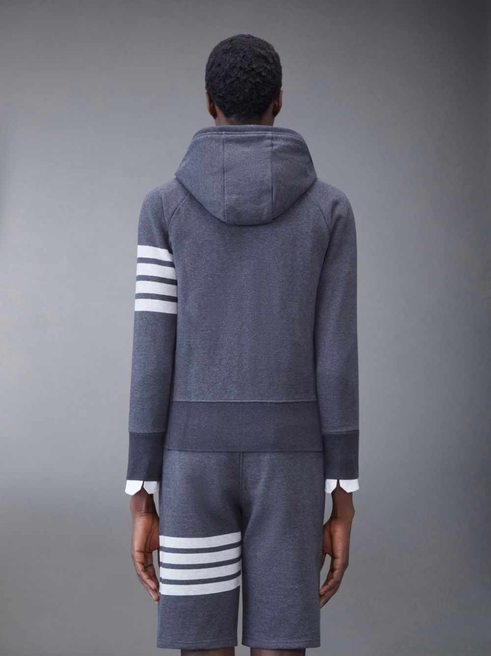Thom Browne Classic Loopback 4-Bar Zip Hoodie Herren Grau | MJW79K00150