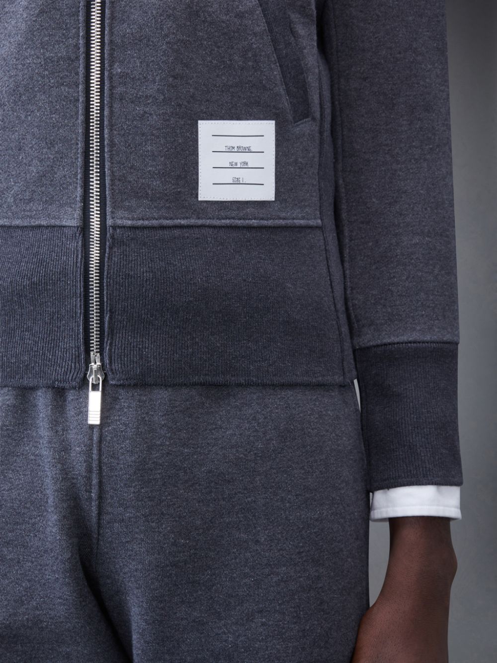 Thom Browne Classic Loopback 4-Bar Zip Hoodie Herren Grau | MJW79K00150
