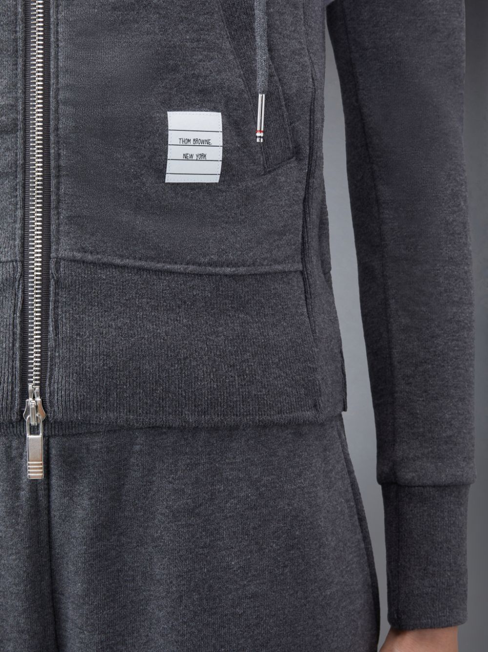 Thom Browne Classic Loopback Full Zip Hoodie Damen Grau | JON73U04919