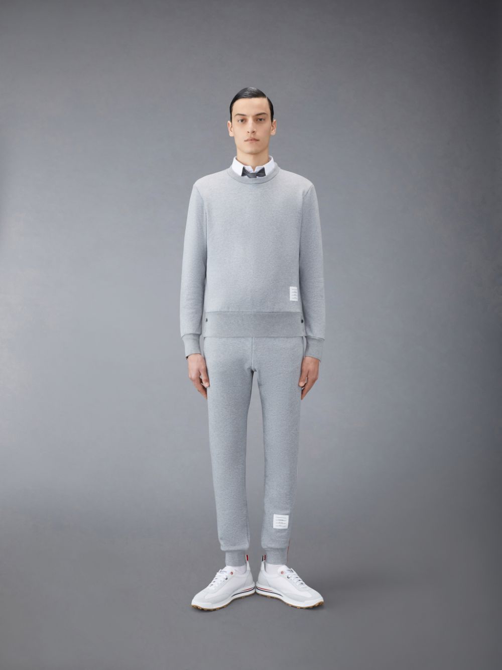 Thom Browne Classic Loopback Stripe Pullover Herren Grau | CVT38L35042