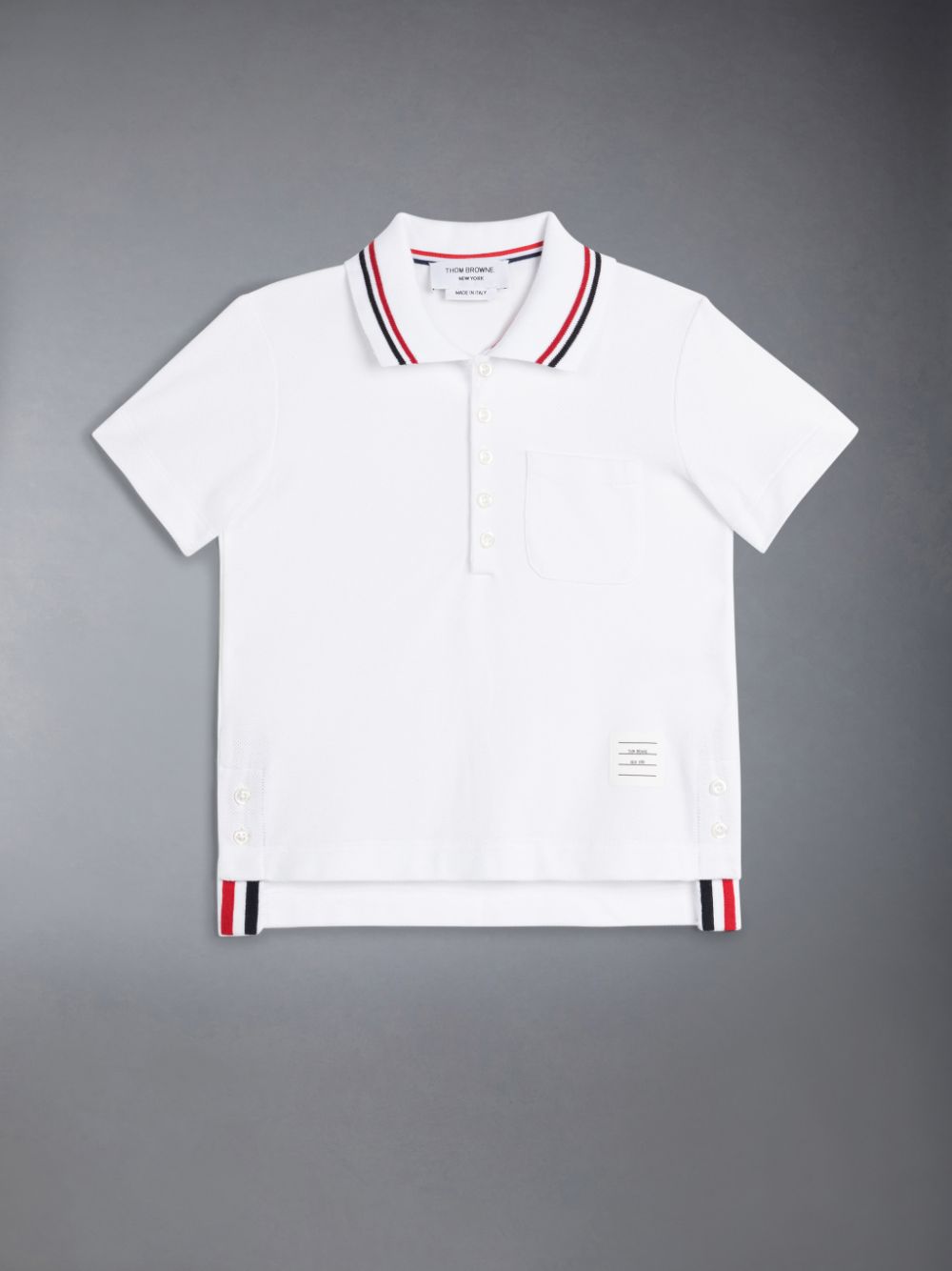 Thom Browne Classic Pique Poloshirt Mädchen Weiß | VRK17N99842