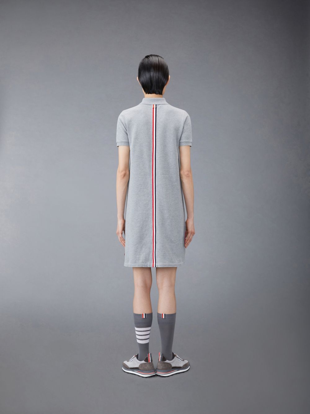 Thom Browne Classic Pique Stripe Polo Kleid Damen Grau | UCO89K50991