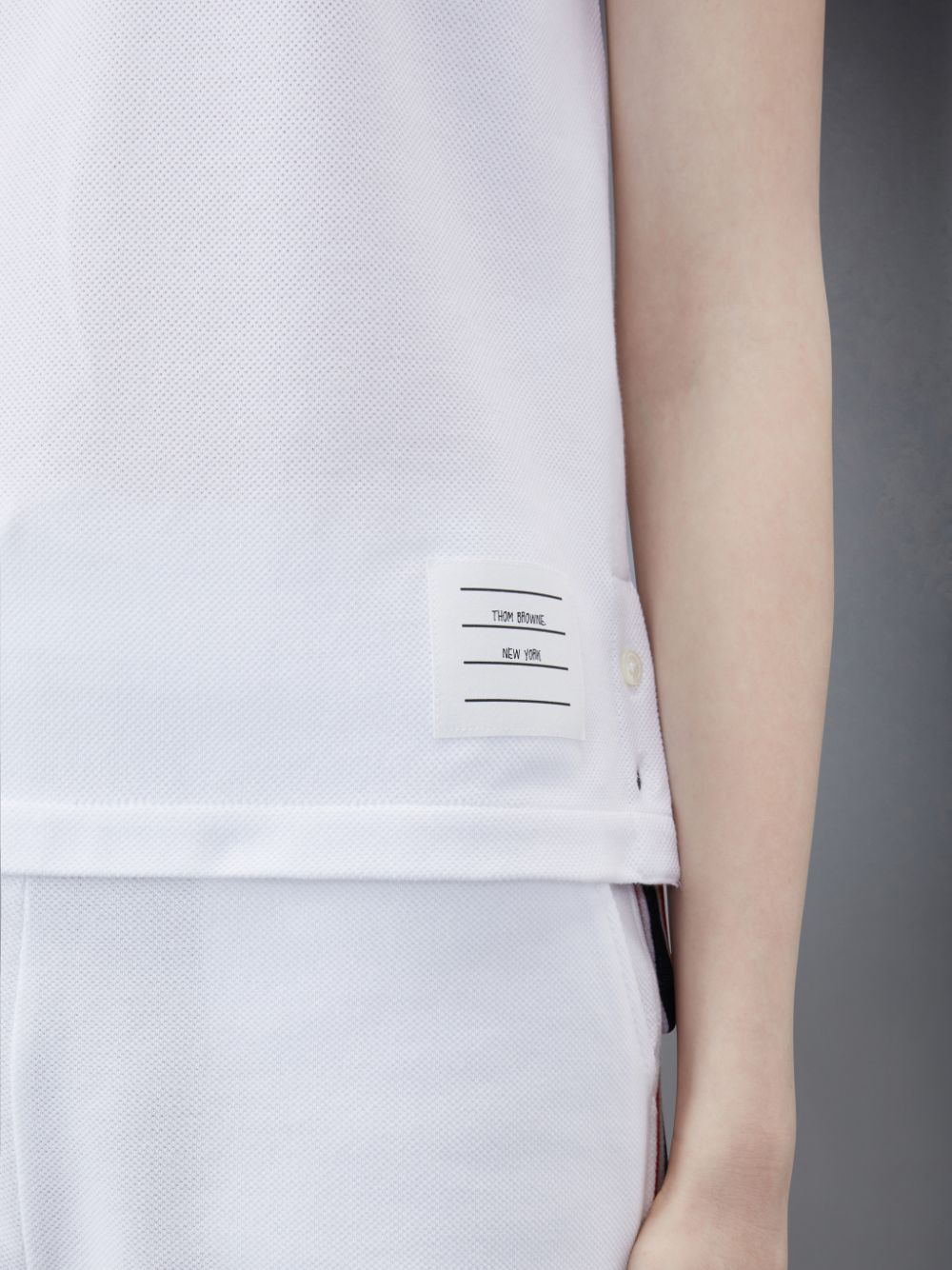 Thom Browne Classic Pique Stripe T-shirts Damen Weiß | AQU43I57767
