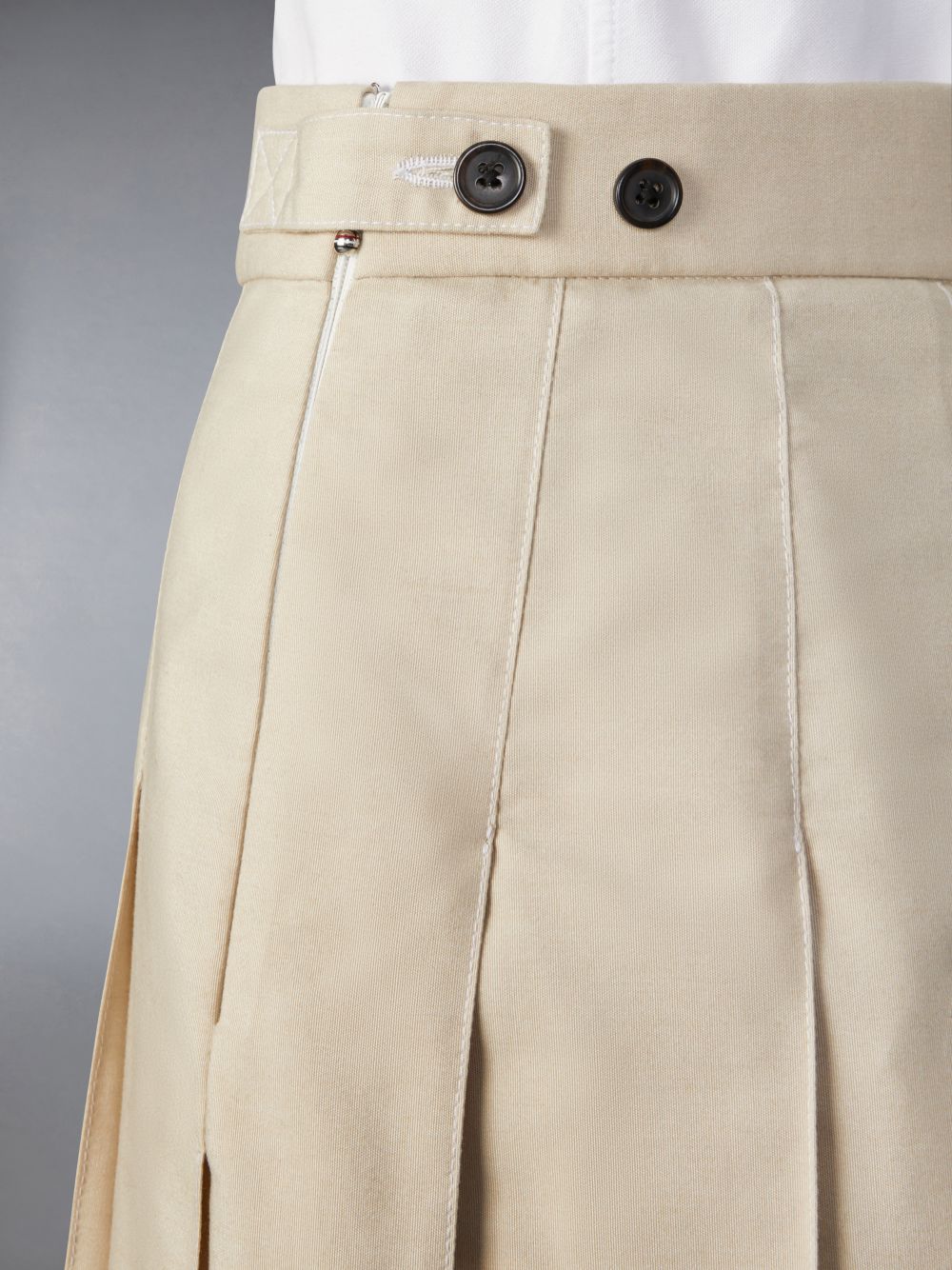 Thom Browne Classic Typewriter Midi Pleated Röcke Damen Beige | XXH92W55391