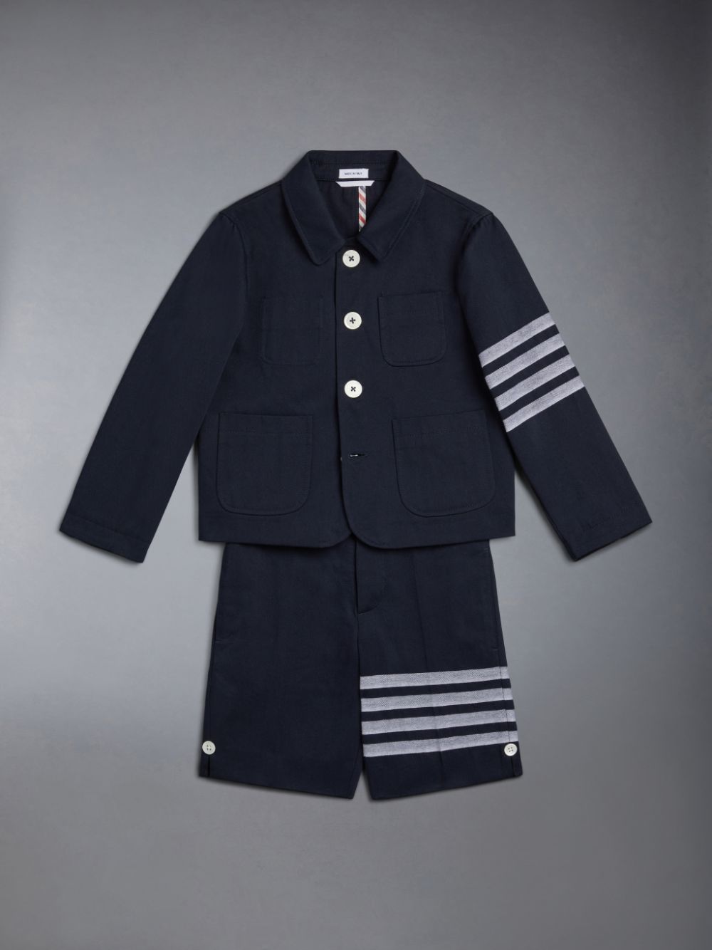 Thom Browne Cotton 4-Bar Jacken Jungen Blau | ISW65N86017