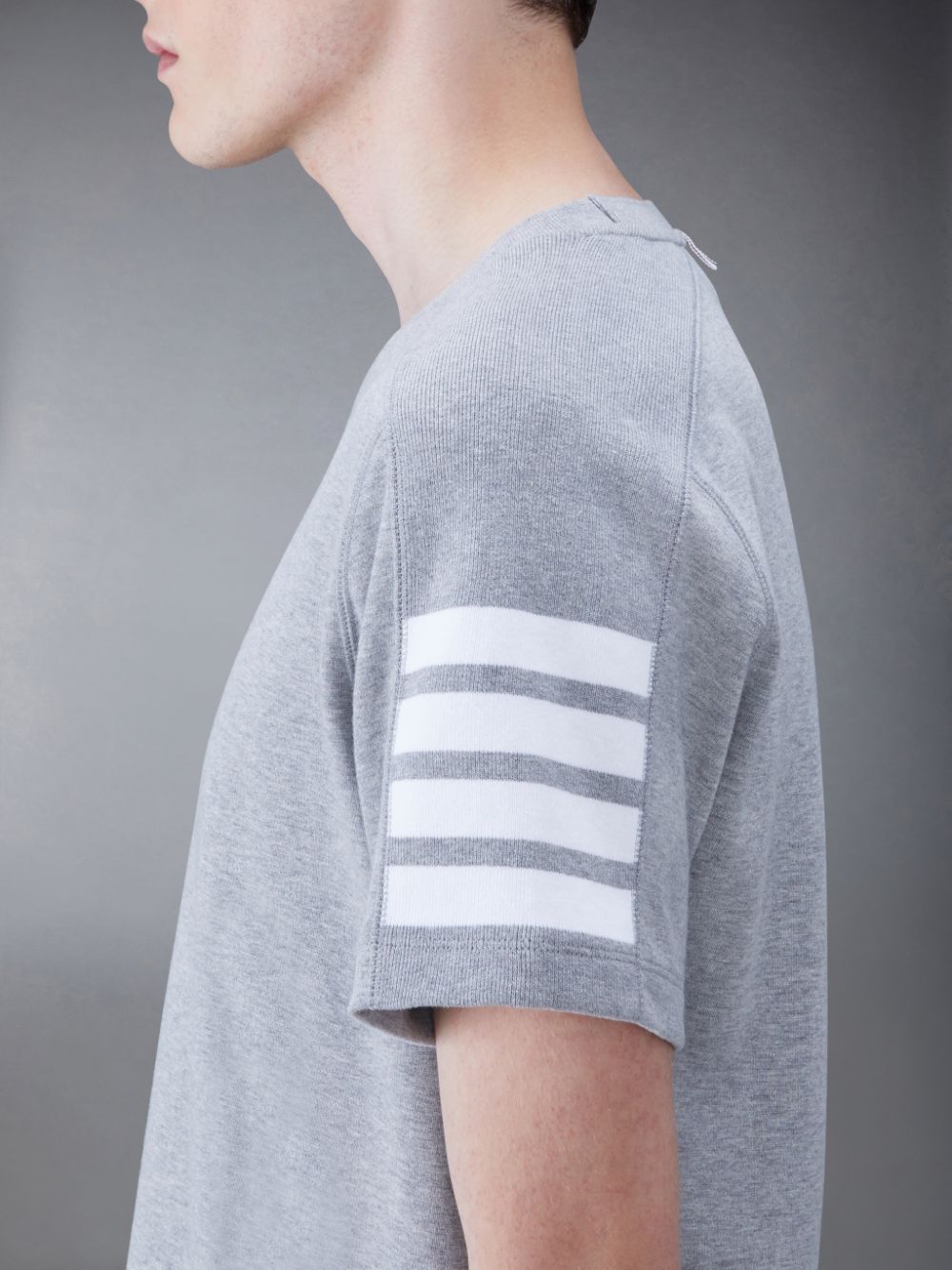 Thom Browne Cotton 4-Bar Short Sleeve T-shirts Herren Grau | MAC77H30367
