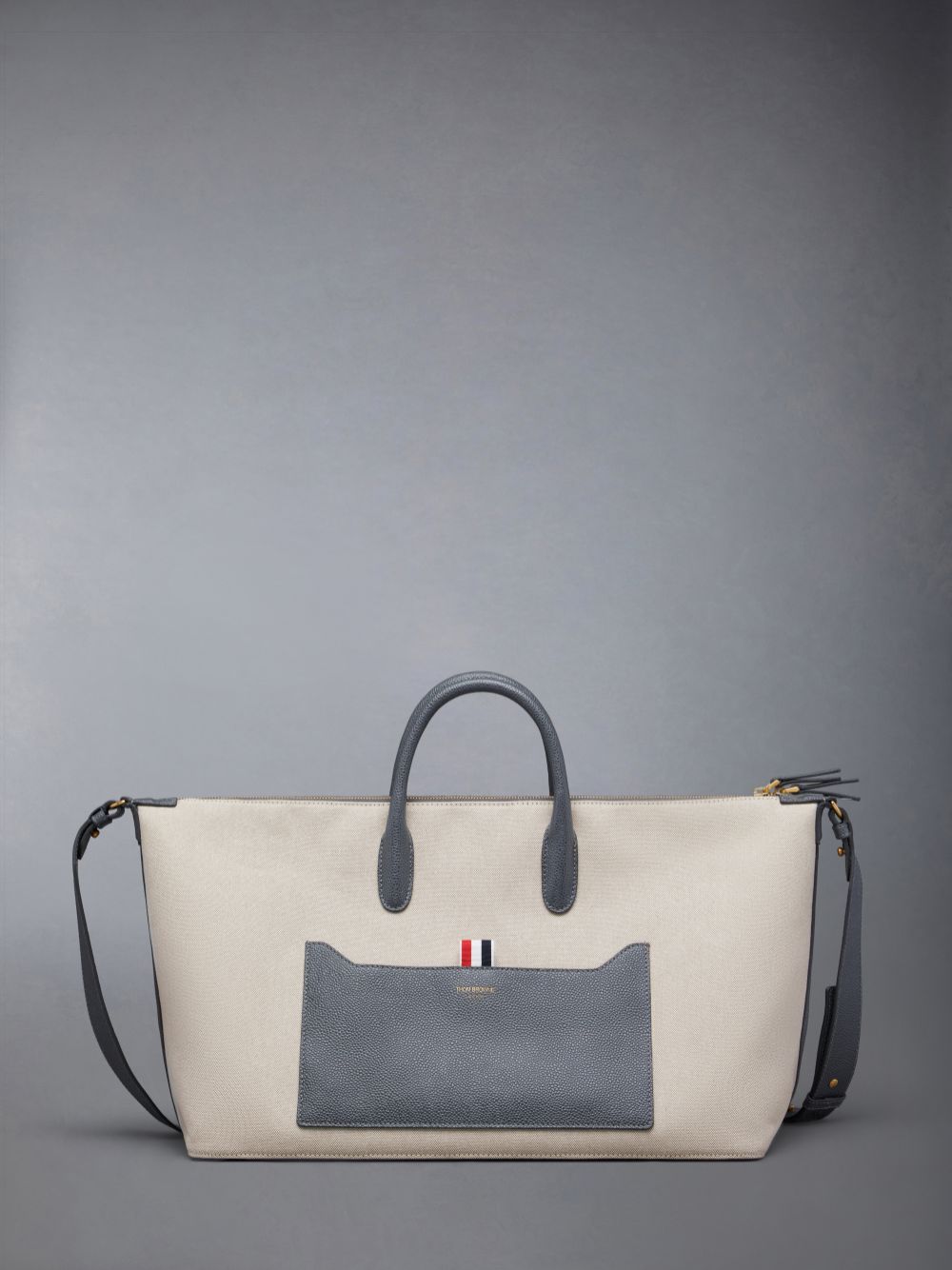 Thom Browne Cotton Canvas Medium Duffle Tasche Herren Beige | ESY69Y85834