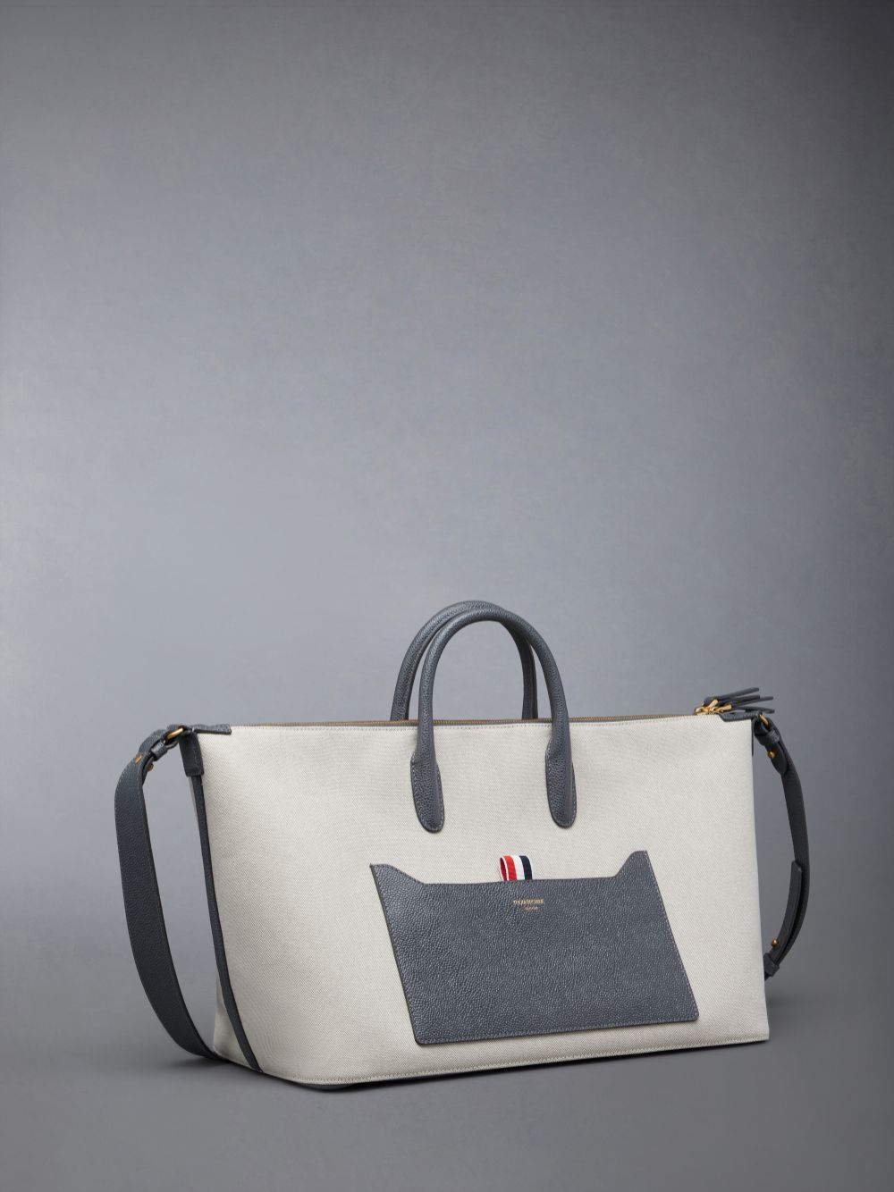 Thom Browne Cotton Canvas Medium Duffle Tasche Damen Beige | MTA82L51983
