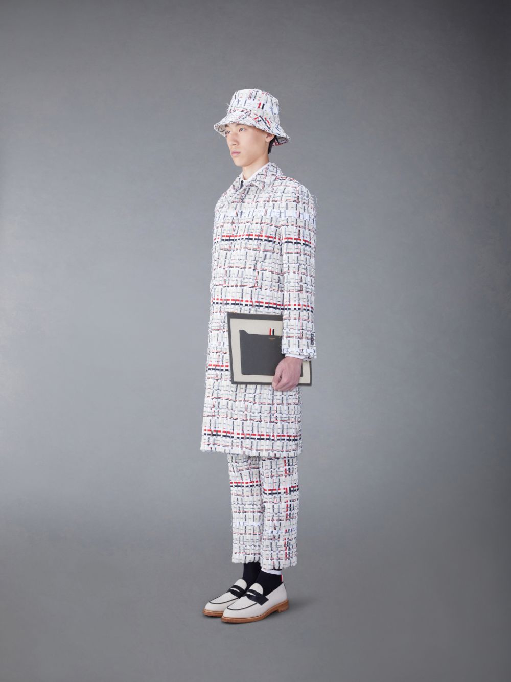 Thom Browne Cotton Canvas Medium Unterarmtasche-Taschen Herren Beige | RPJ03B27024