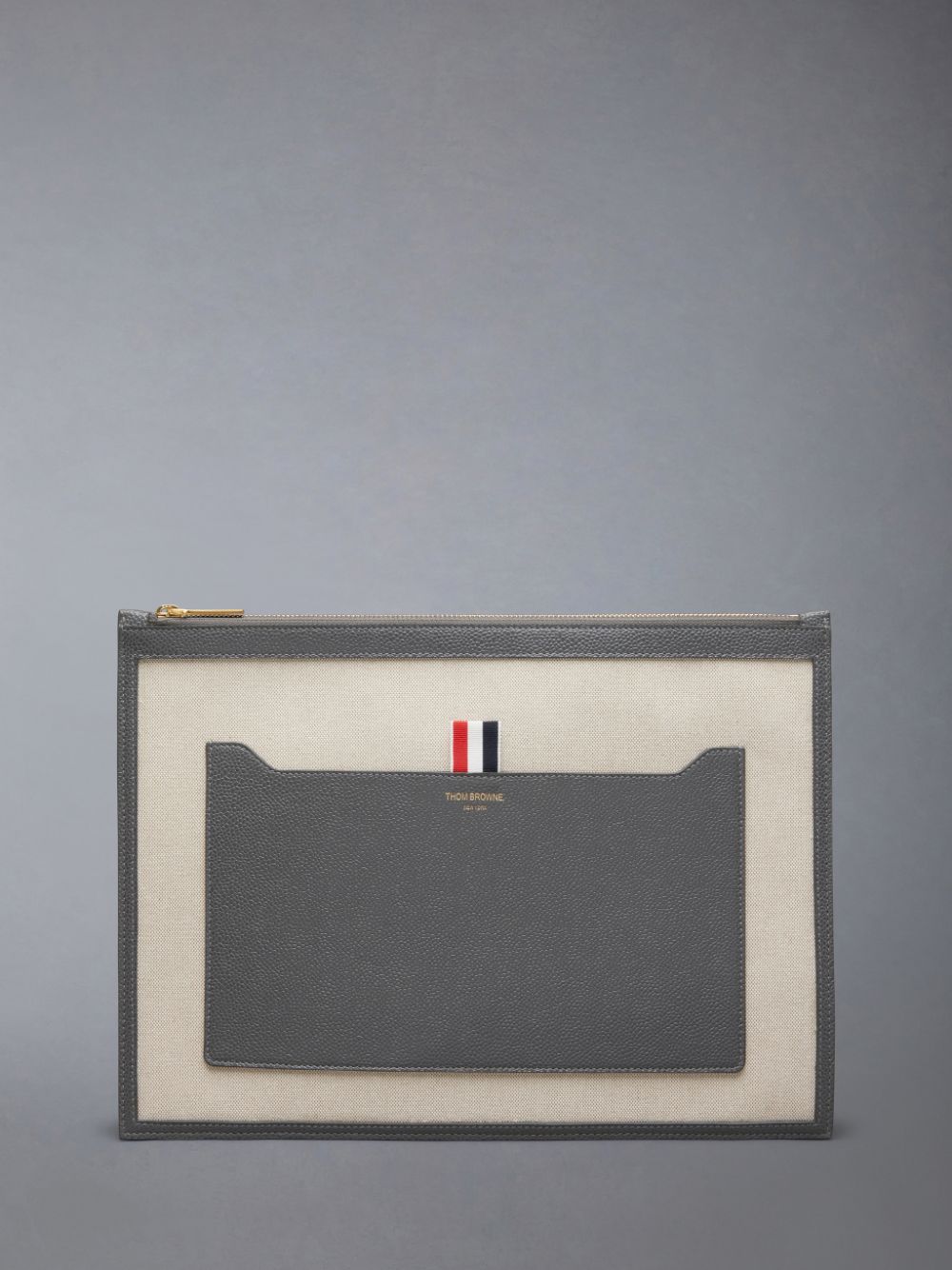 Thom Browne Cotton Canvas Medium Unterarmtasche-Taschen Herren Beige | RPJ03B27024