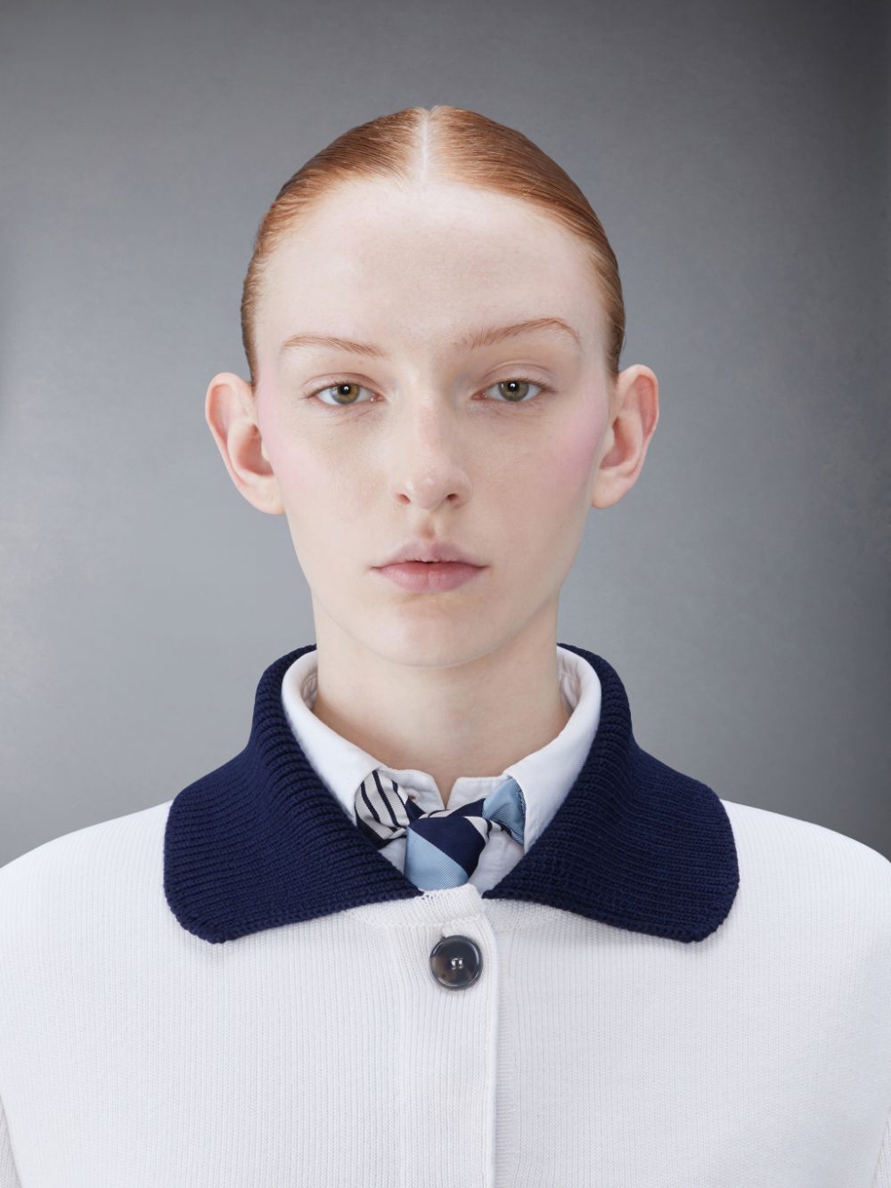 Thom Browne Cotton Cashmere Polo Collar Pocket Jacken Damen Weiß | MPL41G74120