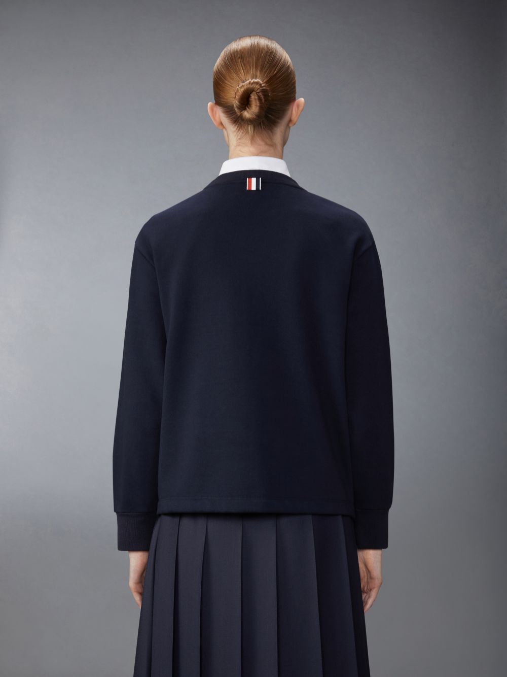 Thom Browne Cotton Loopback Hector & Rose Oversized Crew Neck Sweatshirts Damen Blau | ILW06B82630