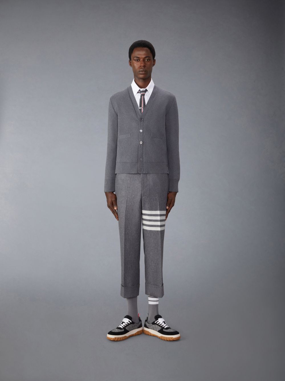 Thom Browne Cotton Milano Stitch Strickjacke Herren Grau | HJV45S92300