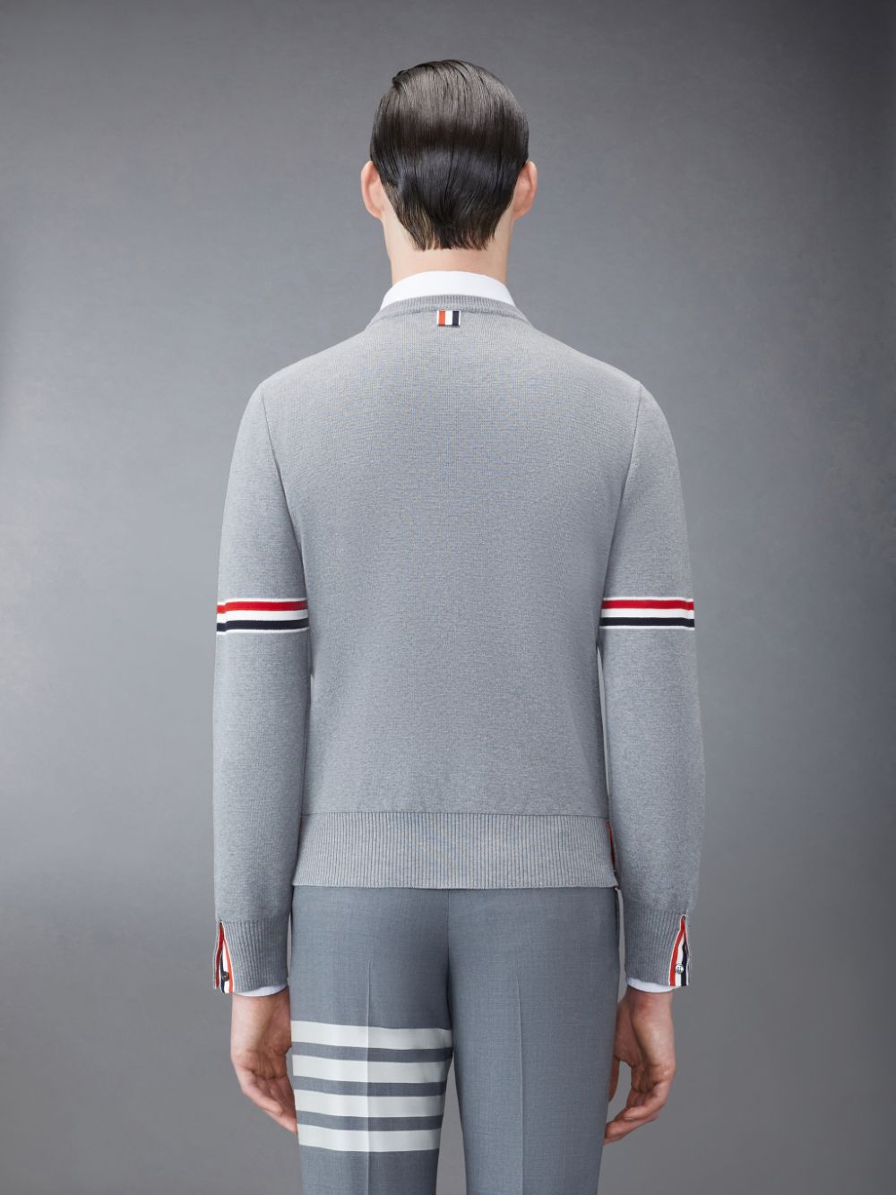 Thom Browne Cotton Milano Stripe Pullover Herren Grau | XNB69F08141