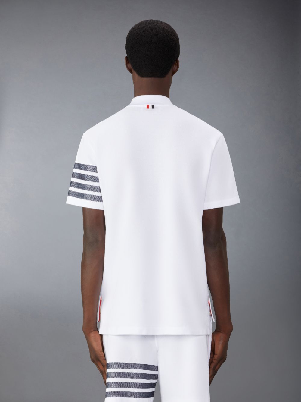 Thom Browne Cotton Pique 4-Bar Poloshirt Herren Weiß | VHL22G49481