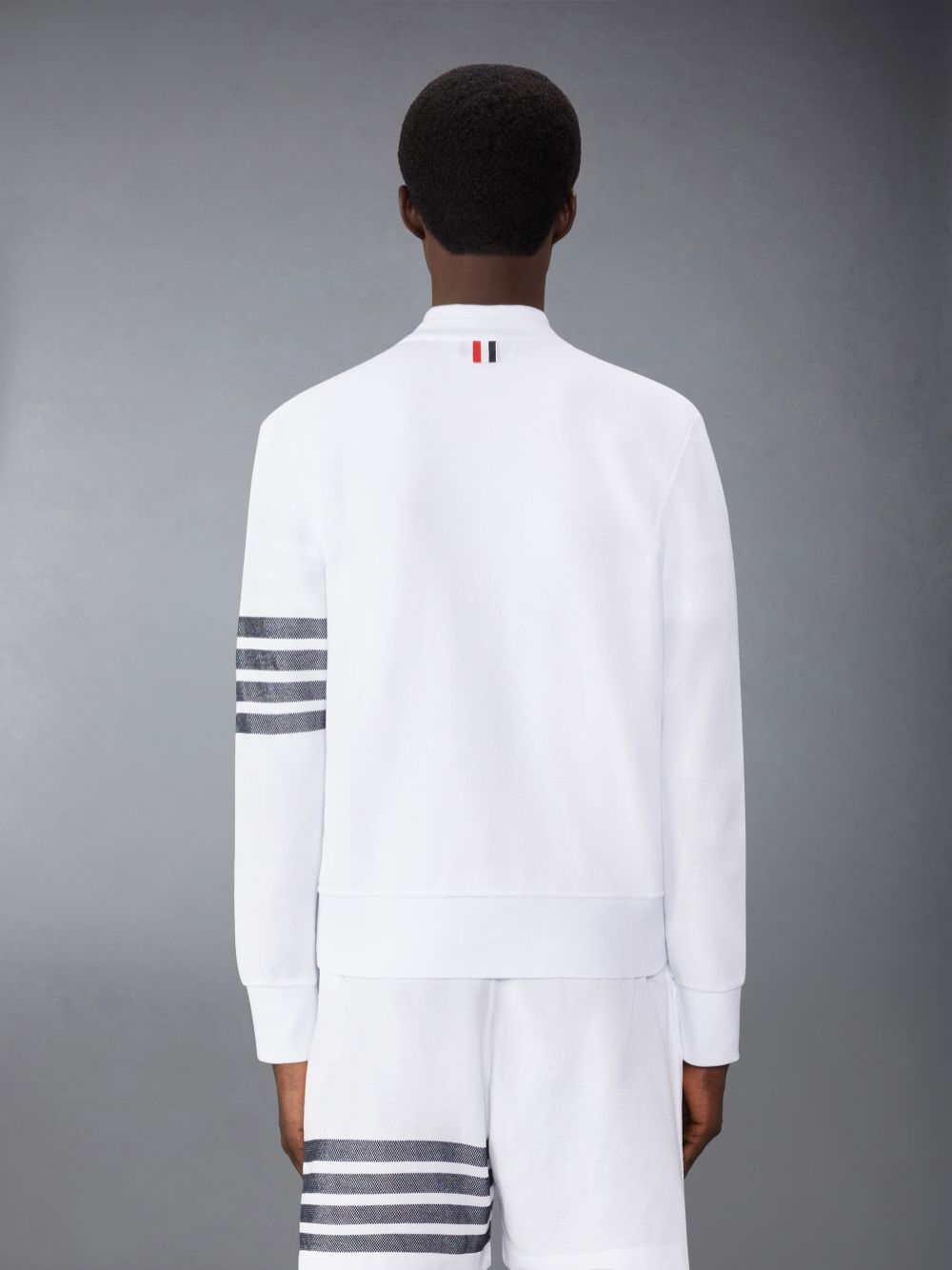 Thom Browne Cotton Pique 4-Bar Strickjacke Herren Weiß | MHX32F21479