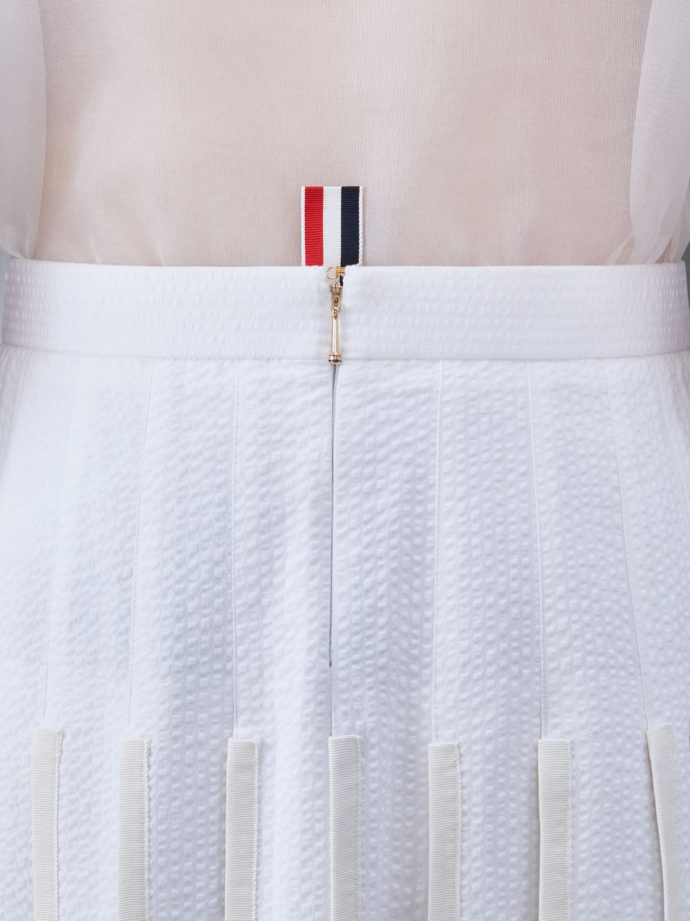 Thom Browne Cotton Seersucker Pleated Röcke Herren Weiß | AUS24V49184