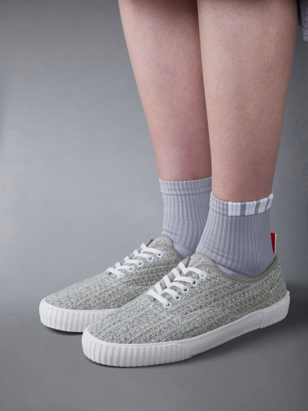 Thom Browne Cotton Tweed Heritage Sneakers Herren Grau | UCD96Y76930