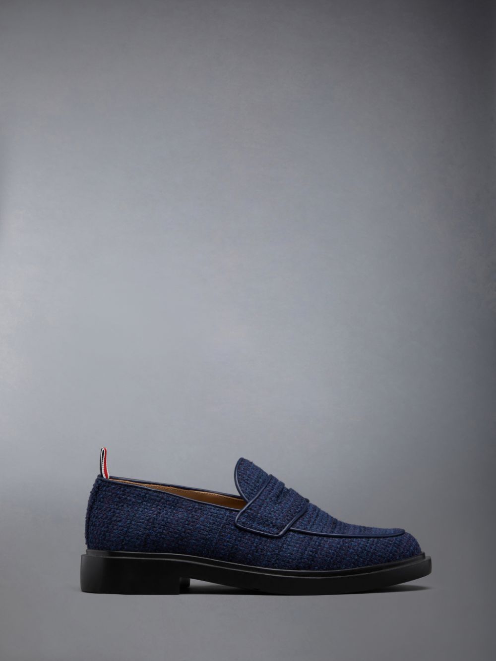 Thom Browne Cotton Tweed Rubber Sole Classic Penny Halbschuhe Herren Blau | GLG78G07405