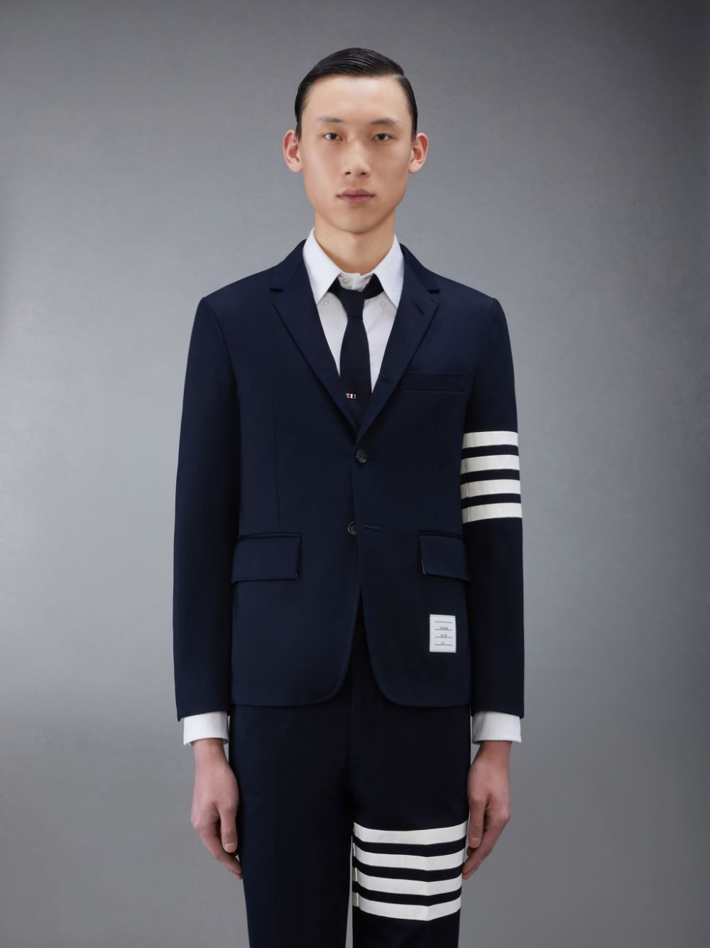 Thom Browne Cotton Twill 4-Bar Unconstructed Classic Sport Mäntel Herren Blau | WSA31A06644