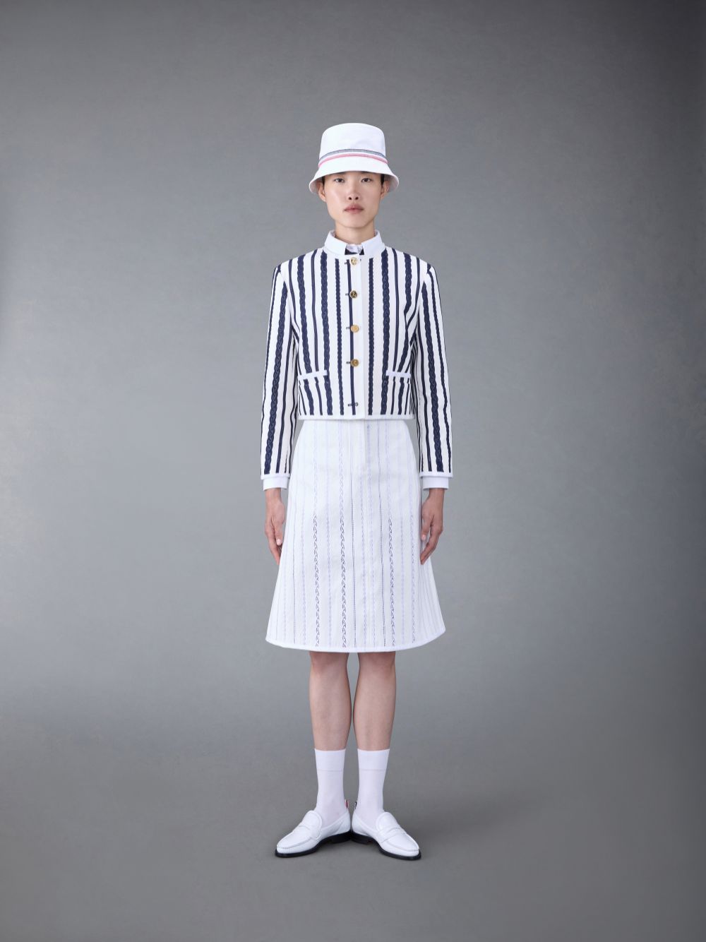 Thom Browne Cotton Twill Box Pleat Jacken Damen Beige | PNL16E44805