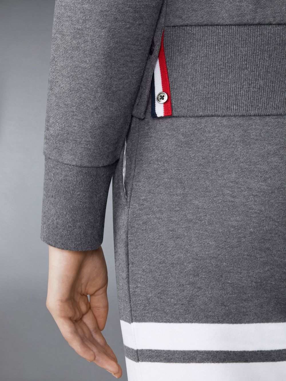 Thom Browne Dark Classic Loop Back Engineered 4-Bar Crew Neck Sweatshirts Damen Grau | BSD60N15031