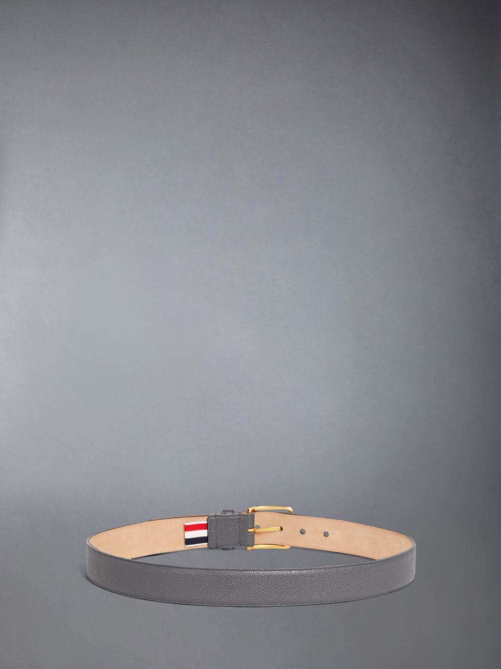 Thom Browne Dark Pebble Grain Leather 4-Bar Applique Classic Gürtel Herren Grau | GLB34M15272
