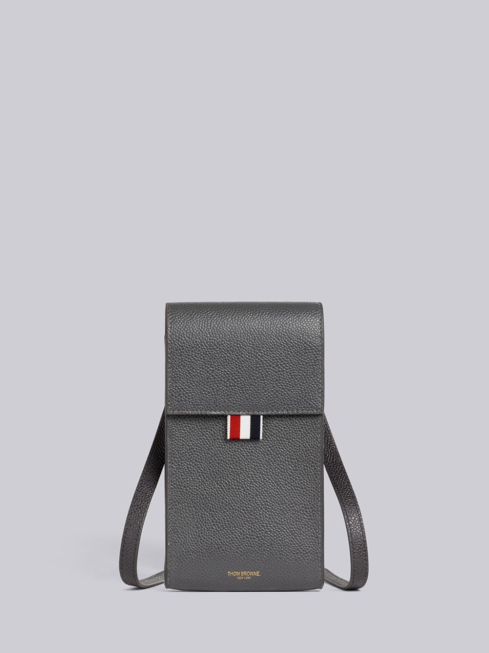 Thom Browne Dark Pebbled Calfskin Funmix Handytasche Herren Grau | PJI54I97978