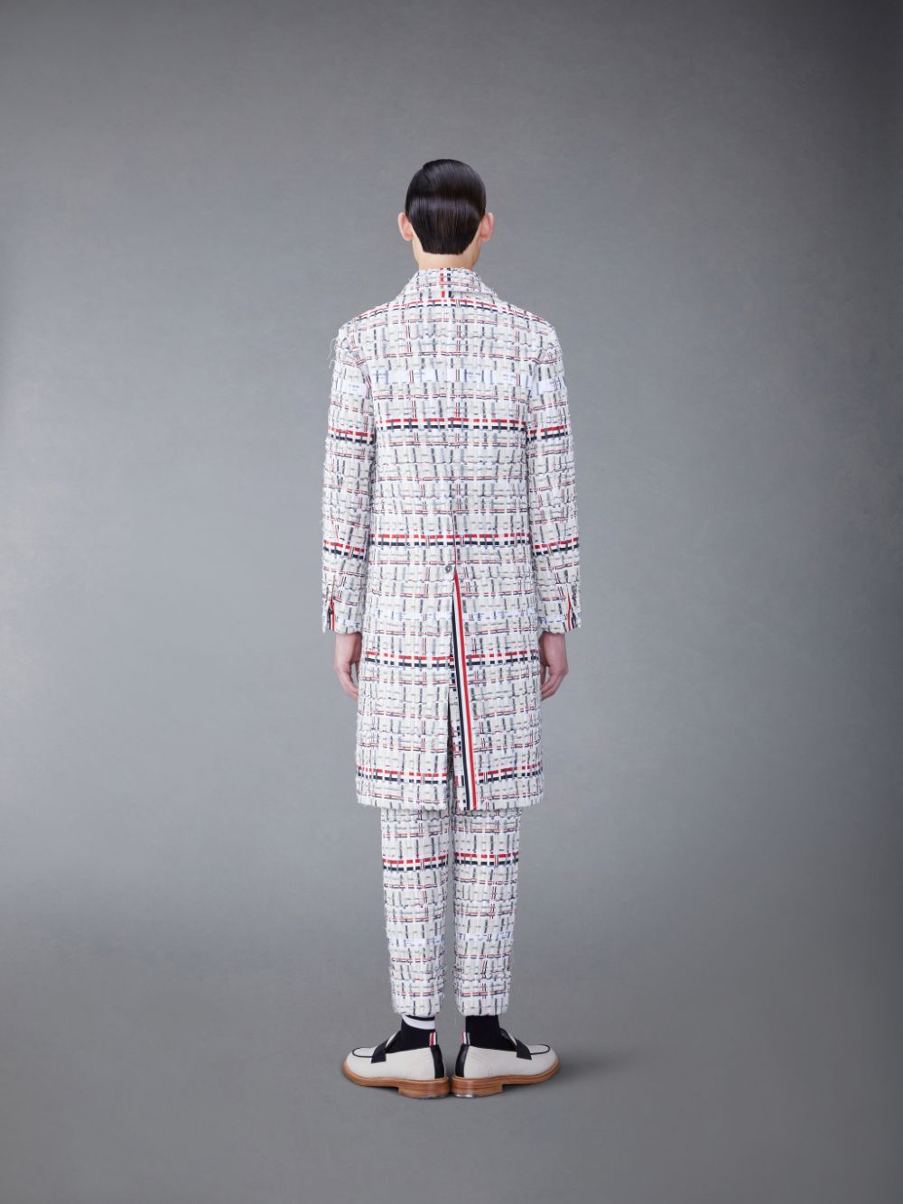 Thom Browne Deconstructed Tweed Relaxed Bal Collar Mäntel Herren Beige | OTG51C51483