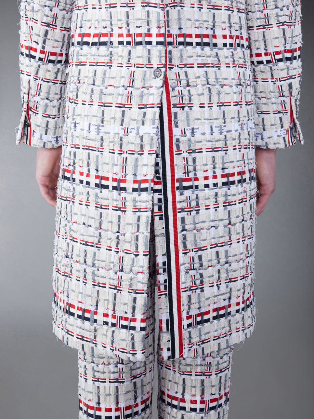 Thom Browne Deconstructed Tweed Relaxed Bal Collar Mäntel Herren Beige | OTG51C51483