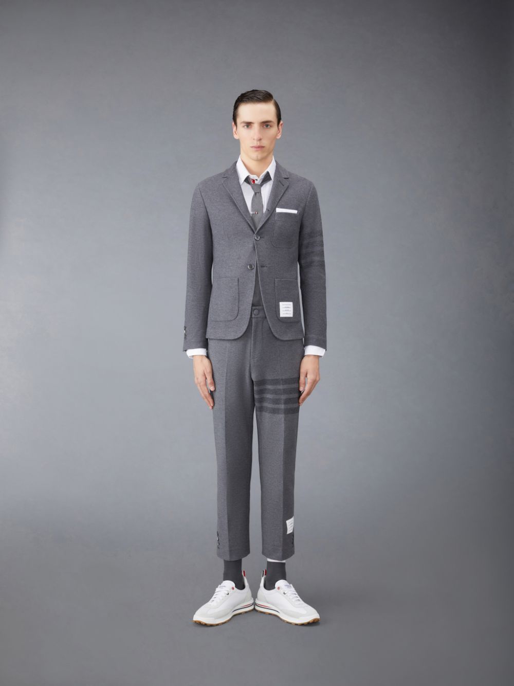 Thom Browne Double Face Tech Twill Sport Mäntel Herren Grau | HRI62L42736