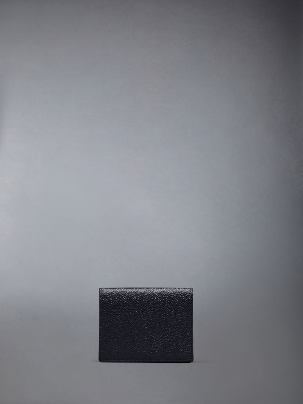 Thom Browne Double W/ Open Pocket in Pebble Grain Leather Kartenhülle Herren Schwarz | XHO06F32730