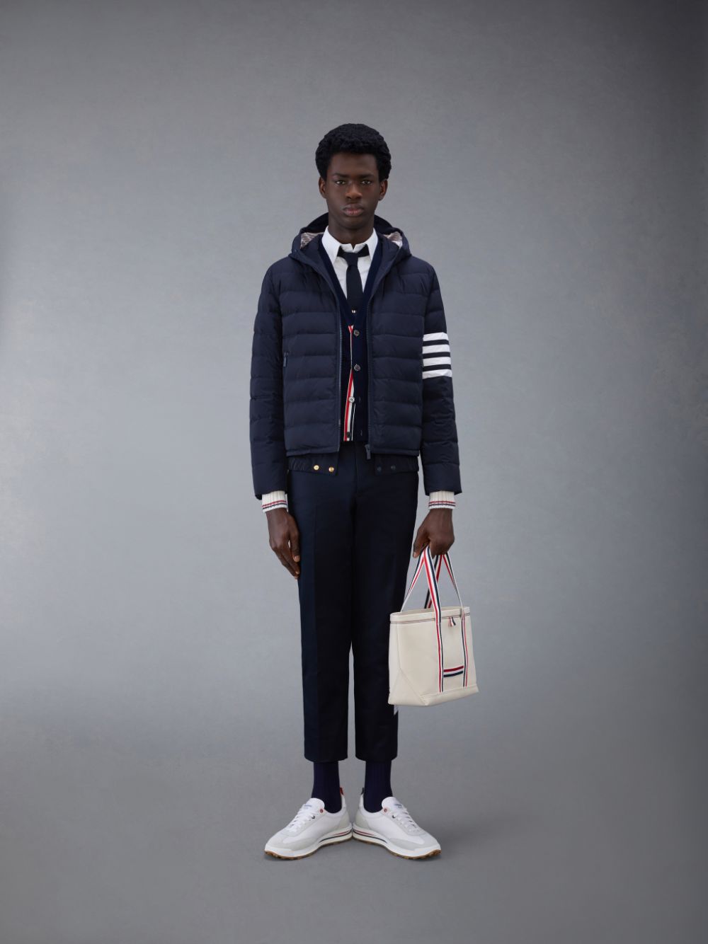 Thom Browne Downfilled Twill 4-Bar Ski Jacken Herren Blau | VTD85K84229