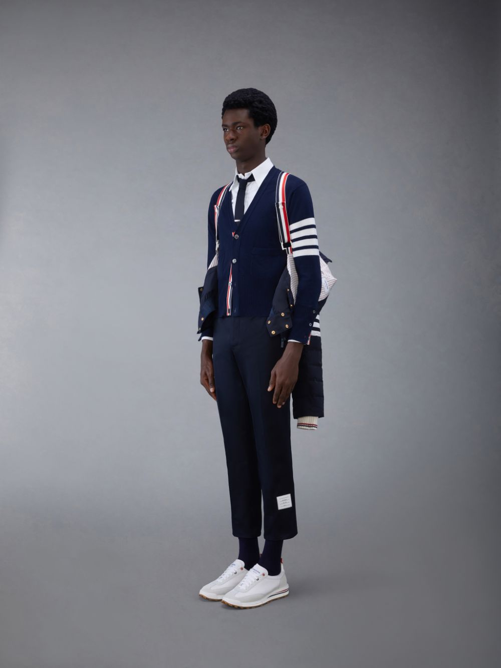 Thom Browne Downfilled Twill 4-Bar Ski Jacken Herren Blau | VTD85K84229