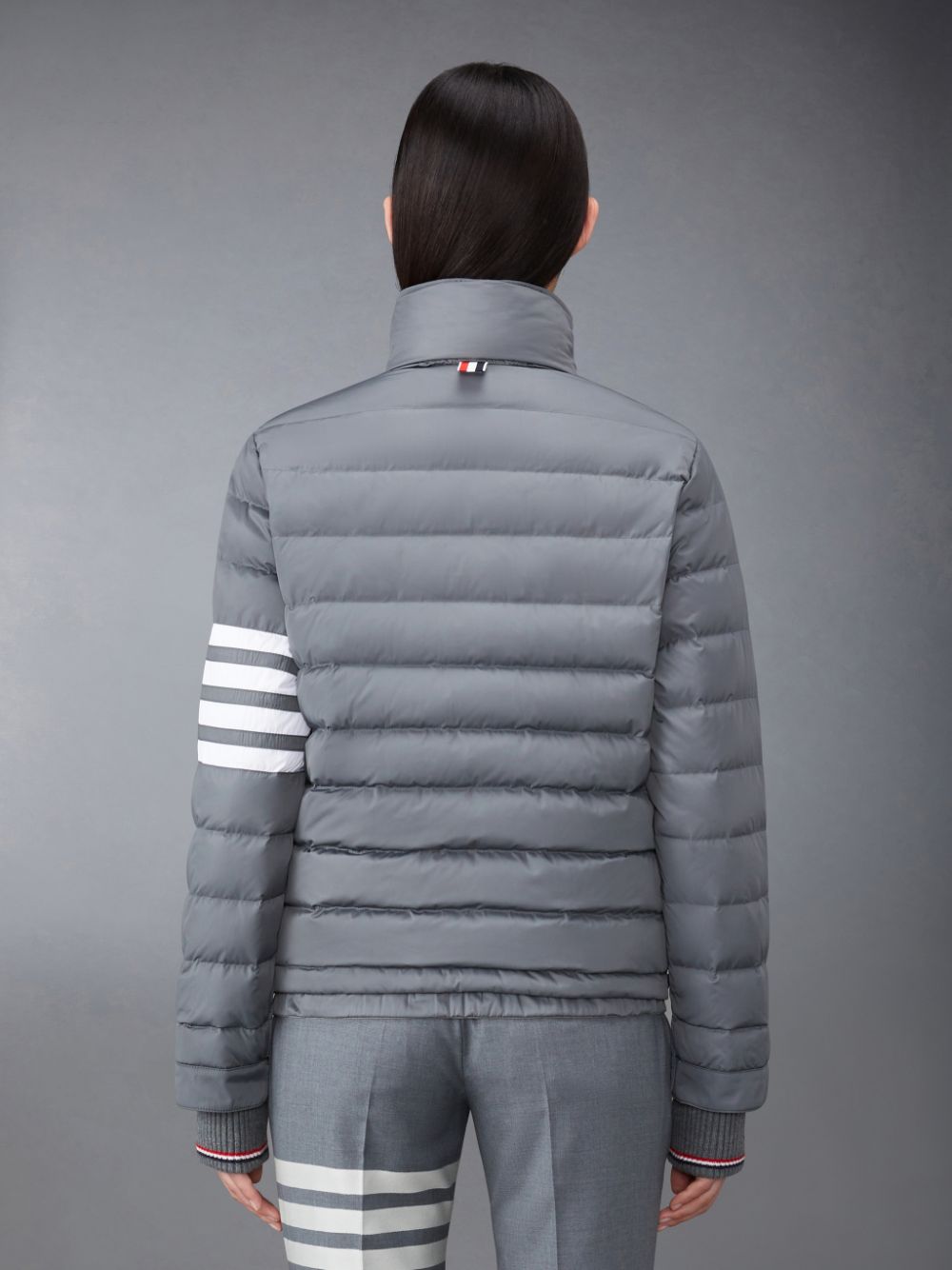 Thom Browne Downfilled Twill 4-Bar Ski Jacken Damen Grau | HBM42J77469