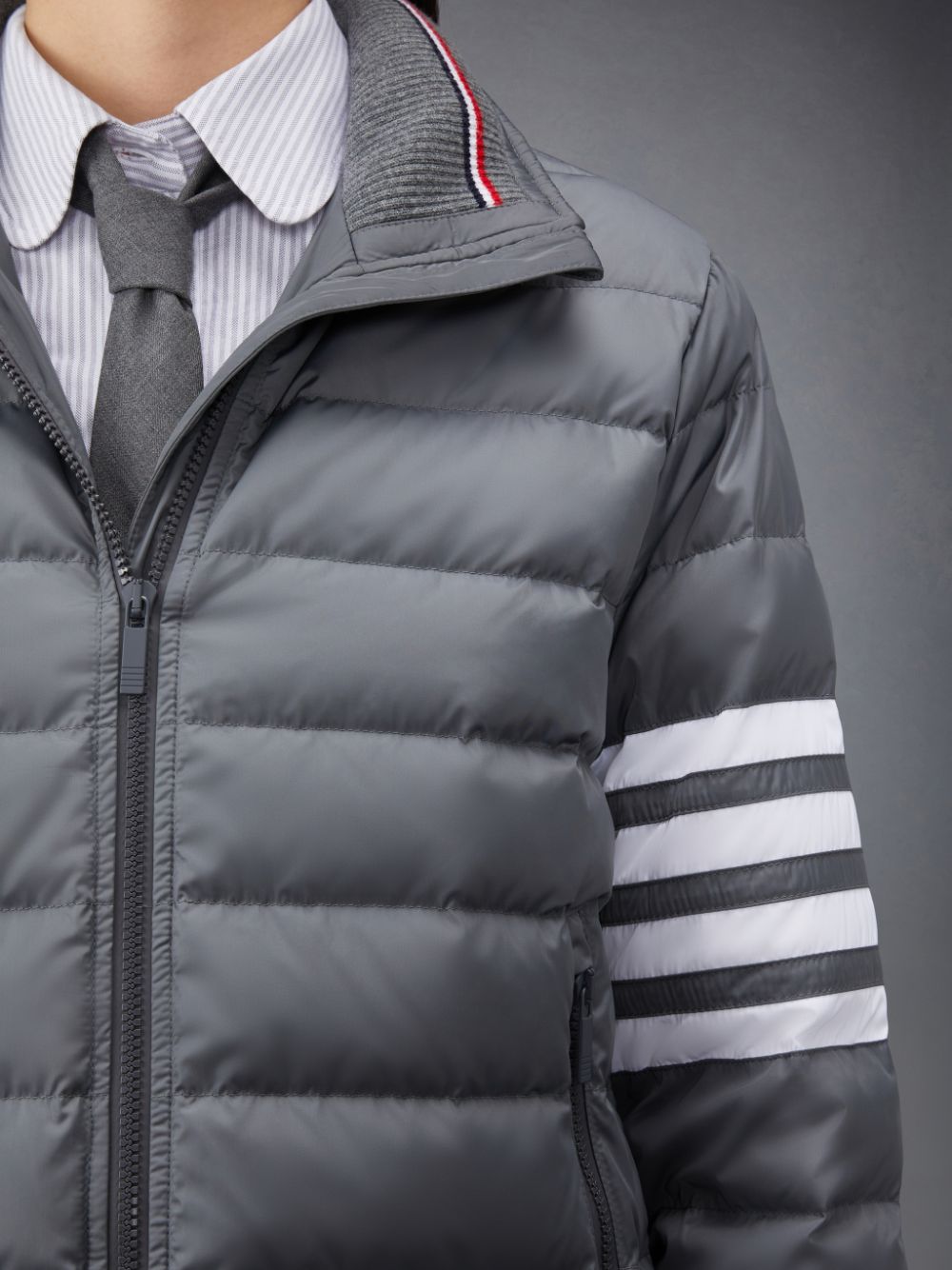 Thom Browne Downfilled Twill 4-Bar Ski Jacken Damen Grau | HBM42J77469