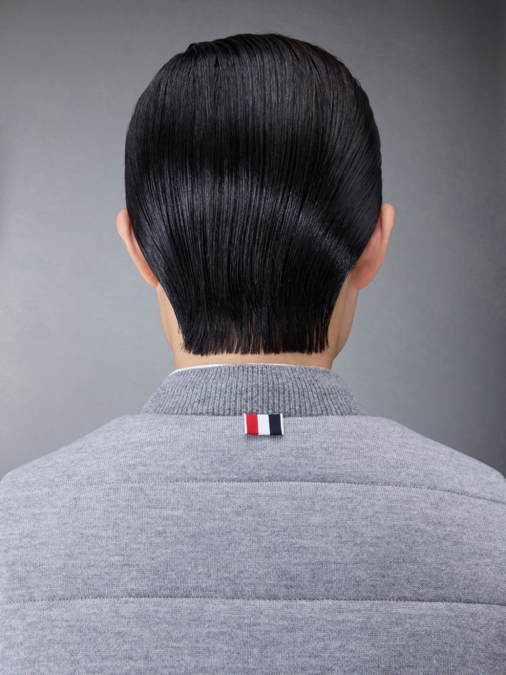 Thom Browne FINE MERINO AND JERSEY PADDED REVERSIBLE 4-BAR FUNNEL NECK Jacken Damen Grau | AUF66Q11259