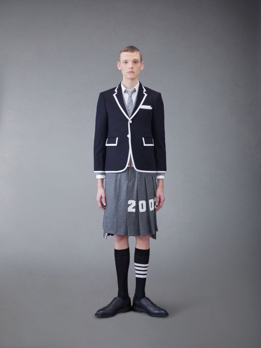 Thom Browne FUN-MIX CASHMERE 2003 CLASSIC SPORT Mäntel Herren Blau | RBV50N32472